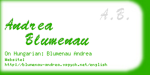andrea blumenau business card